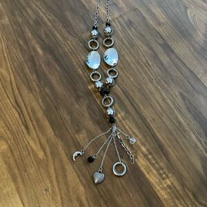 Elegant Silver and Black Necklace